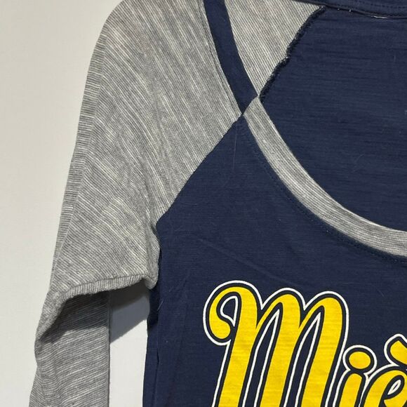 Adidas Women's Multicolor Michigan Wolverines Cotton Long Sleeve T-Shirt Small - Picture 5 of 8